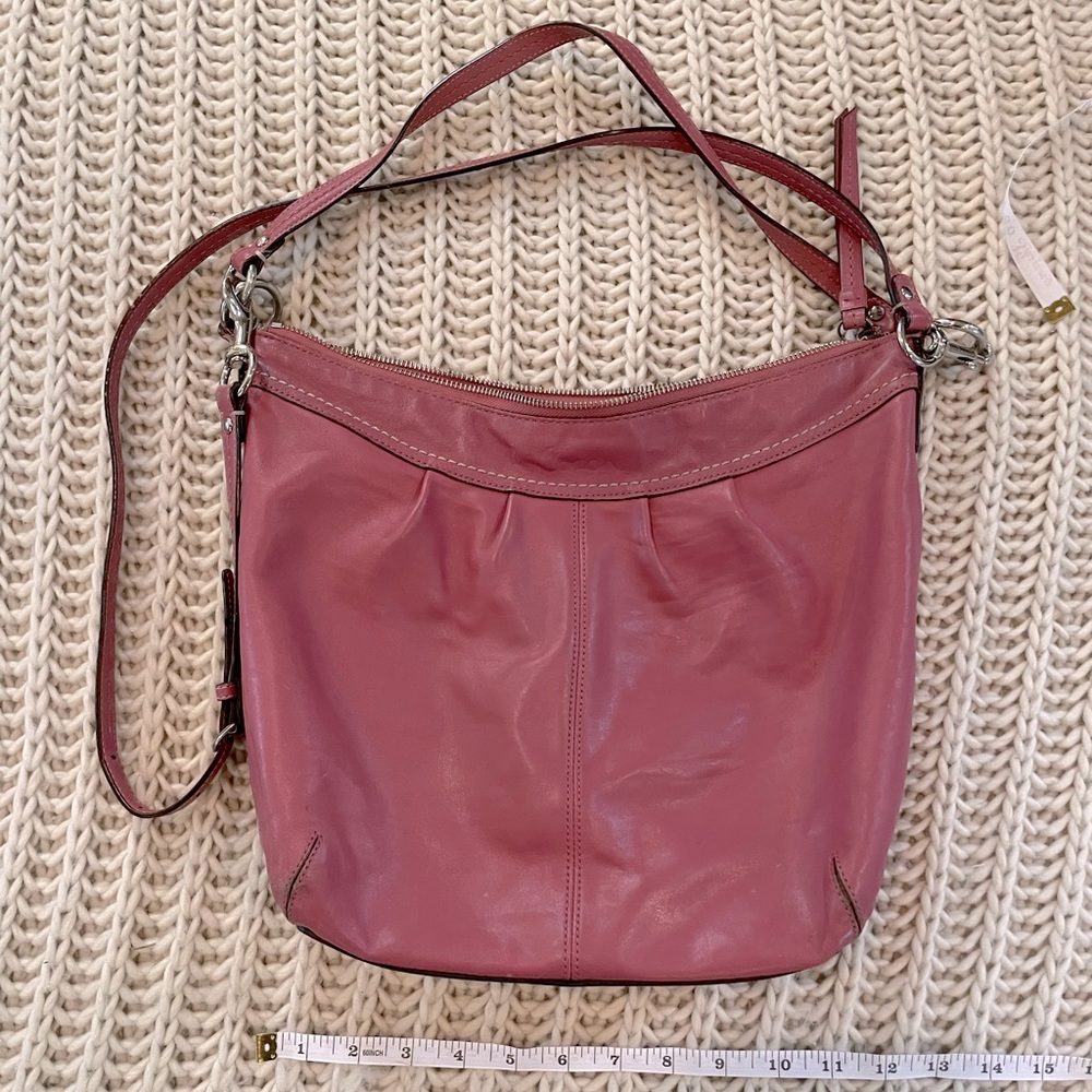 Coach Pink Leather Crossbody Satchel